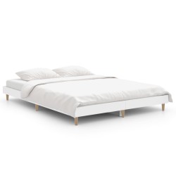 vidaXL Bettgestell Weiß 135x190 cm Holzwerkstoff
