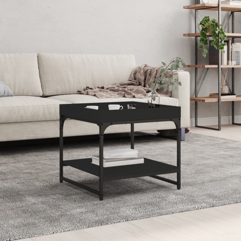 vidaXL Couchtisch Schwarz 49,5x49,5x45 cm Holzwerkstoff vidaXL Couchtisch Schwarz 49,5x49,5x45 cm Holzwerkstoff