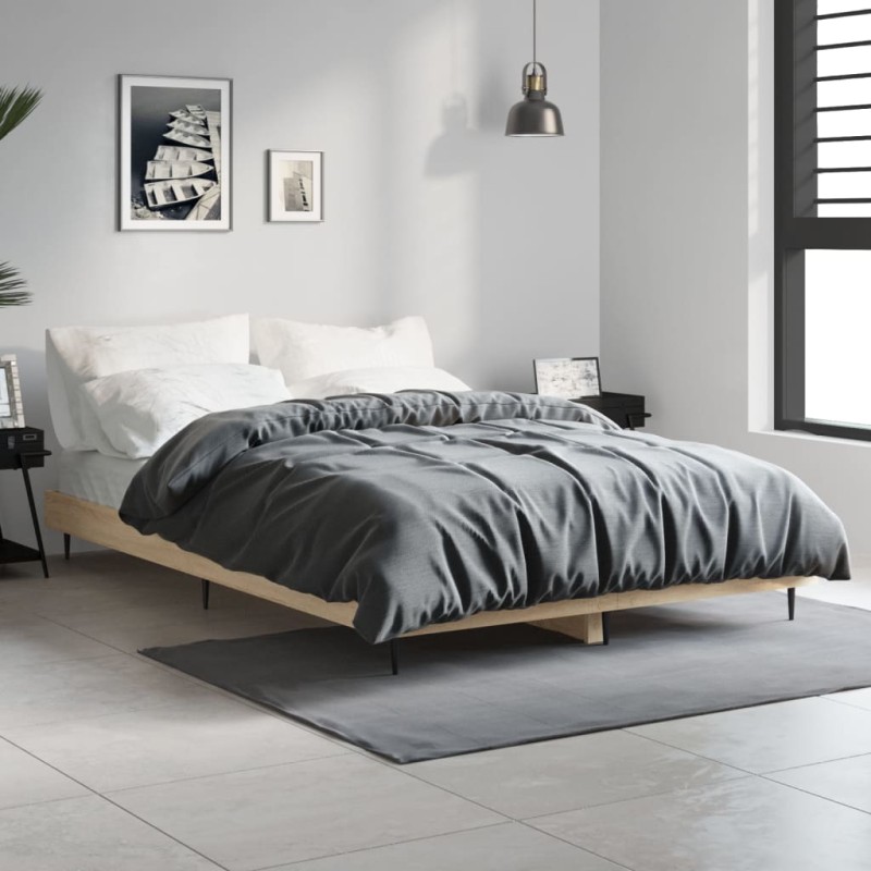 vidaXL Bettgestell Sonoma-Eiche 120x190 cm Holzwerkstoff vidaXL Bettgestell Sonoma-Eiche 120x190 cm Holzwerkstoff