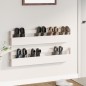 vidaXL Wand-Schuhregale 2 Stk. Weiß 110x9x23 cm Massivholz Kiefer vidaXL Wand-Schuhregale 2 Stk. Weiß 110x9x23 cm Massivholz Kiefer