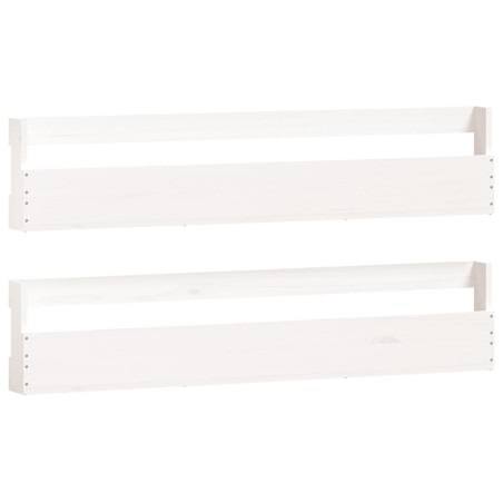 vidaXL Wand-Schuhregale 2 Stk. Weiß 110x9x23 cm Massivholz Kiefer