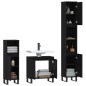 3-tlg. Badmöbel-Set Schwarz Holzwerkstoff 3-tlg. Badmöbel-Set Schwarz Holzwerkstoff