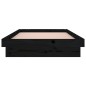 vidaXL Massivholzbett mit LED-Beleuchtung Schwarz 100x200 cm vidaXL Massivholzbett mit LED-Beleuchtung Schwarz 100x200 cm