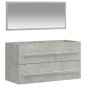 vidaXL Badschrank mit Spiegel Betongrau Holzwerkstoff vidaXL Badschrank mit Spiegel Betongrau Holzwerkstoff