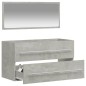 vidaXL Badschrank mit Spiegel Betongrau Holzwerkstoff vidaXL Badschrank mit Spiegel Betongrau Holzwerkstoff