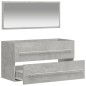 vidaXL Badschrank mit Spiegel Betongrau Holzwerkstoff vidaXL Badschrank mit Spiegel Betongrau Holzwerkstoff