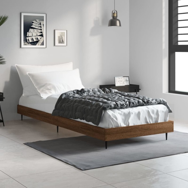vidaXL Bettgestell Braun Eichen-Optik 75x190 cm Holzwerkstoff vidaXL Bettgestell Braun Eichen-Optik 75x190 cm Holzwerkstoff