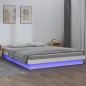vidaXL Massivholzbett mit LED-Beleuchtung Weiß 120x200 cm vidaXL Massivholzbett mit LED-Beleuchtung Weiß 120x200 cm