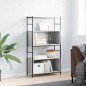 vidaXL Bücherregal Grau Sonoma 80x30x145,5 cm Holzwerkstoff und Eisen vidaXL Bücherregal Grau Sonoma 80x30x145,5 cm Holzwerkstoff und Eisen