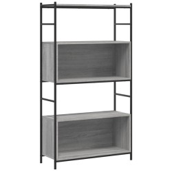 vidaXL Bücherregal Grau Sonoma 80x30x145,5 cm Holzwerkstoff und Eisen