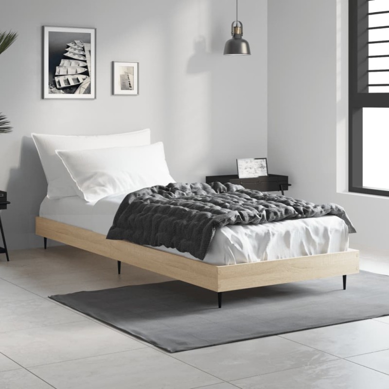 vidaXL Bettgestell Sonoma-Eiche 75x190 cm Holzwerkstoff vidaXL Bettgestell Sonoma-Eiche 75x190 cm Holzwerkstoff