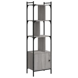 vidaXL Bücherregal mit Tür Grau Sonoma 44,5x30x154,5 cm Holzwerkstoff