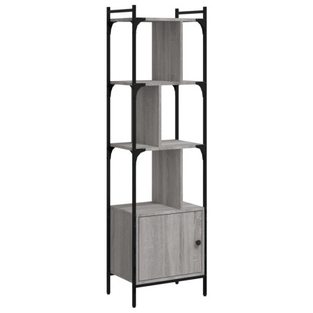 vidaXL Bücherregal mit Tür Grau Sonoma 44,5x30x154,5 cm Holzwerkstoff
