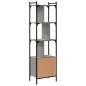 vidaXL Bücherregal mit Tür Grau Sonoma 44,5x30x154,5 cm Holzwerkstoff vidaXL Bücherregal mit Tür Grau Sonoma 44,5x30x154,5 cm Holzwerkstoff
