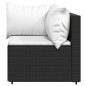 vidaXL 4-tlg. Garten-Lounge-Set mit Kissen Schwarz Poly Rattan vidaXL 4-tlg. Garten-Lounge-Set mit Kissen Schwarz Poly Rattan