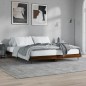 vidaXL Bettgestell ohne Matratze Braun Eichen-Optik 200x200 cm vidaXL Bettgestell ohne Matratze Braun Eichen-Optik 200x200 cm