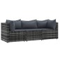 vidaXL 3-tlg. Garten-Lounge-Set mit Kissen Grau Poly Rattan vidaXL 3-tlg. Garten-Lounge-Set mit Kissen Grau Poly Rattan