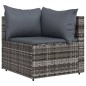 vidaXL 3-tlg. Garten-Lounge-Set mit Kissen Grau Poly Rattan vidaXL 3-tlg. Garten-Lounge-Set mit Kissen Grau Poly Rattan