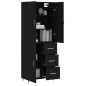 Highboard Schwarz 69,5x34x180 cm Holzwerkstoff Highboard Schwarz 69,5x34x180 cm Holzwerkstoff