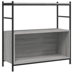 vidaXL Bücherregal Grau Sonoma 80x30x78,5 cm Holzwerkstoff und Eisen
