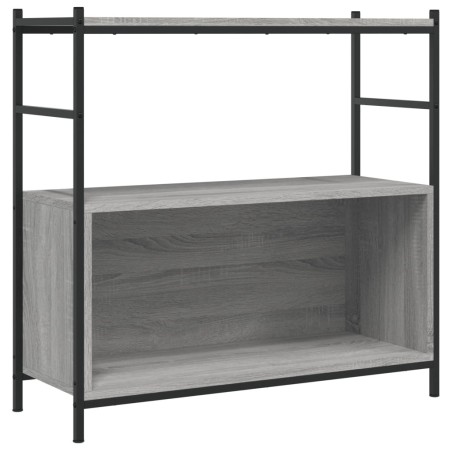 vidaXL Bücherregal Grau Sonoma 80x30x78,5 cm Holzwerkstoff und Eisen