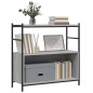 vidaXL Bücherregal Grau Sonoma 80x30x78,5 cm Holzwerkstoff und Eisen