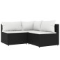 vidaXL 3-tlg. Garten-Lounge-Set mit Kissen Schwarz Poly Rattan vidaXL 3-tlg. Garten-Lounge-Set mit Kissen Schwarz Poly Rattan