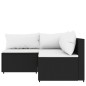 vidaXL 3-tlg. Garten-Lounge-Set mit Kissen Schwarz Poly Rattan vidaXL 3-tlg. Garten-Lounge-Set mit Kissen Schwarz Poly Rattan