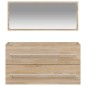 vidaXL Badschrank mit Spiegel Sonoma-Eiche Holzwerkstoff