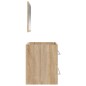 vidaXL Badschrank mit Spiegel Sonoma-Eiche Holzwerkstoff