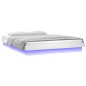 vidaXL Massivholzbett mit LEDs Weiß 135x190 cm vidaXL Massivholzbett mit LEDs Weiß 135x190 cm