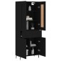 Highboard Schwarz 69,5x34x180 cm Holzwerkstoff Highboard Schwarz 69,5x34x180 cm Holzwerkstoff