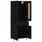 Highboard Schwarz 69,5x34x180 cm Holzwerkstoff Highboard Schwarz 69,5x34x180 cm Holzwerkstoff
