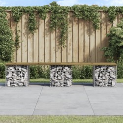 vidaXL Gartenbank aus Gabionen 203x31x42 cm Kiefernholz Imprägniert