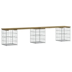 vidaXL Gartenbank aus Gabionen 203x31x42 cm Kiefernholz Imprägniert