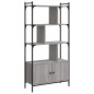 vidaXL Bücherregal mit Türen Grau Sonoma 76,5x30x154,5cm Holzwerkstoff vidaXL Bücherregal mit Türen Grau Sonoma 76,5x30x154,5cm Holzwerkstoff
