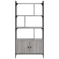 vidaXL Bücherregal mit Türen Grau Sonoma 76,5x30x154,5cm Holzwerkstoff vidaXL Bücherregal mit Türen Grau Sonoma 76,5x30x154,5cm Holzwerkstoff