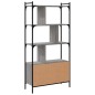 vidaXL Bücherregal mit Türen Grau Sonoma 76,5x30x154,5cm Holzwerkstoff vidaXL Bücherregal mit Türen Grau Sonoma 76,5x30x154,5cm Holzwerkstoff