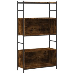 vidaXL Bücherregal Räuchereiche 80x30x145,5 cm Holzwerkstoff und Eisen