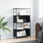 vidaXL Bücherregal Schwarz 80x30x145,5 cm Holzwerkstoff und Eisen vidaXL Bücherregal Schwarz 80x30x145,5 cm Holzwerkstoff und Eisen