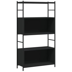 vidaXL Bücherregal Schwarz 80x30x145,5 cm Holzwerkstoff und Eisen