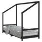 vidaXL Kinderbett Schwarz 80x200 cm Massivholz Kiefer vidaXL Kinderbett Schwarz 80x200 cm Massivholz Kiefer