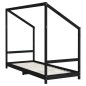 vidaXL Kinderbett Schwarz 80x200 cm Massivholz Kiefer vidaXL Kinderbett Schwarz 80x200 cm Massivholz Kiefer