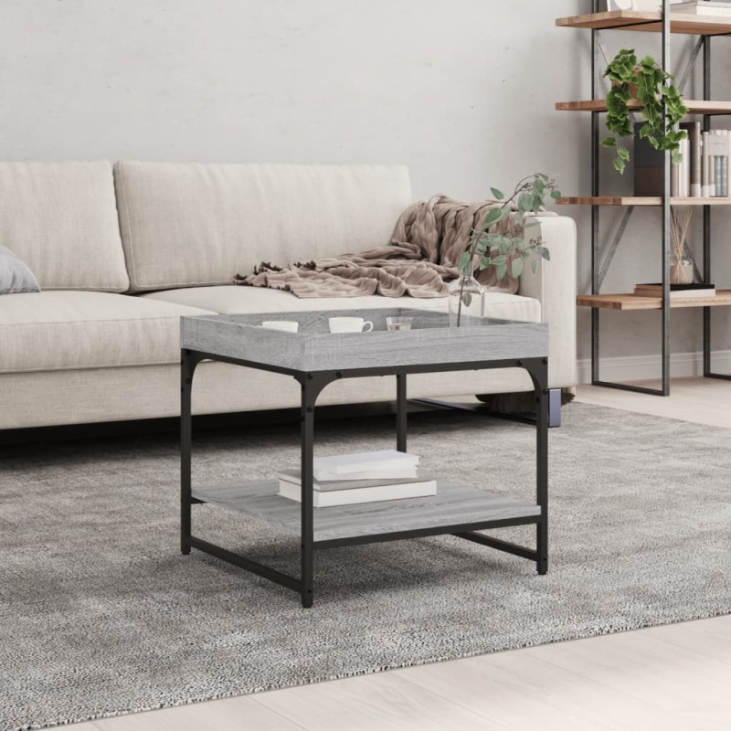 vidaXL Couchtisch Grau Sonoma 49,5x49,5x45 cm Holzwerkstoff vidaXL Couchtisch Grau Sonoma 49,5x49,5x45 cm Holzwerkstoff