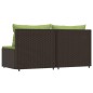 vidaXL Garten-Mittelsofas mit Kissen 2 Stk. Braun Poly Rattan vidaXL Garten-Mittelsofas mit Kissen 2 Stk. Braun Poly Rattan