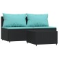 vidaXL 3-tlg. Garten-Lounge-Set mit Kissen Schwarz Poly Rattan vidaXL 3-tlg. Garten-Lounge-Set mit Kissen Schwarz Poly Rattan