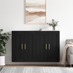 Wandschränke 2 Stk. Schwarz Holzwerkstoff