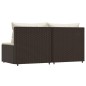 vidaXL Garten-Mittelsofas mit Kissen 2 Stk. Braun Poly Rattan vidaXL Garten-Mittelsofas mit Kissen 2 Stk. Braun Poly Rattan