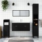 vidaXL Badschrank mit Spiegel Schwarz Holzwerkstoff vidaXL Badschrank mit Spiegel Schwarz Holzwerkstoff