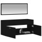 vidaXL Badschrank mit Spiegel Schwarz Holzwerkstoff vidaXL Badschrank mit Spiegel Schwarz Holzwerkstoff